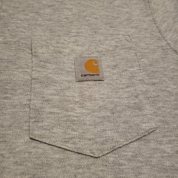 Carhartt Polo Shirt Men's Large L Gray Loose Fit Western Ranchwear Trendy Preppy - Picture 3 of 10